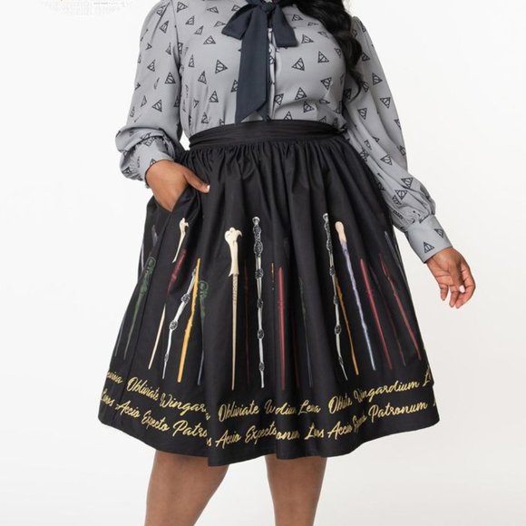 Unique Vintage Dresses & Skirts - Unique Vintage Wands & Spells Swing Skirt